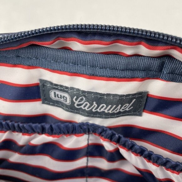 Lug Carousel Waves Navy Crossbody Belt Bag Nautical Quilted Travel RFID - Picture 8 of 15